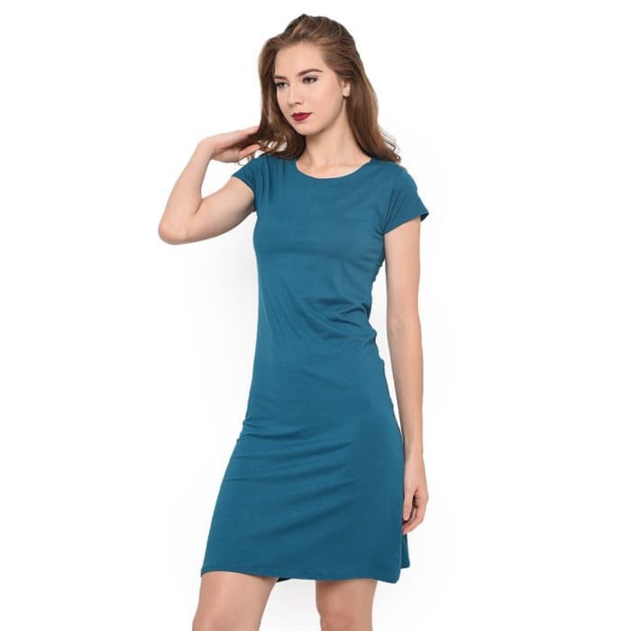 LEMONE Dress Wanita Spandek Premium12100028 Polos - Tosca Mango