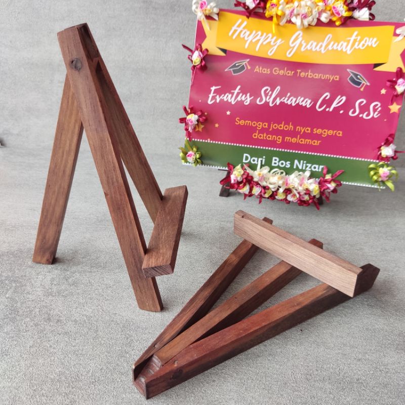 WOODEN EASLE KAKI 3 / TRIPOD KAYU / STAND KAYU  21cm x 11cm