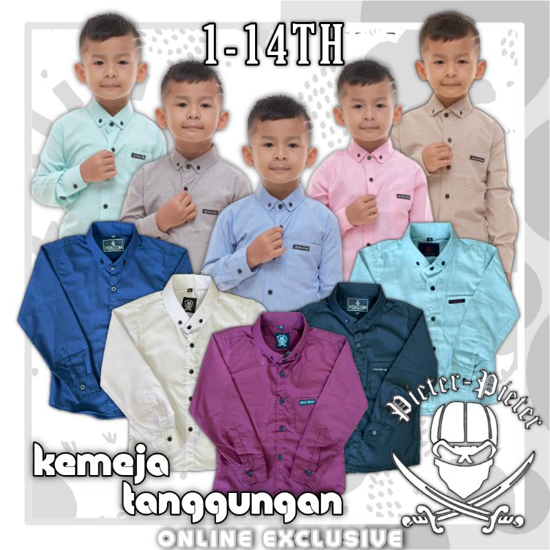 Kemeja Anak Tangungan Usia 1-14 Tahun SD SMP REMAJA lengan panjang formal casual