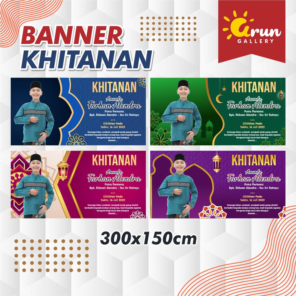 SPANDUK KHITAN / BANNER KHITAN / 300 x 150 CM / DESAIN TERBARU