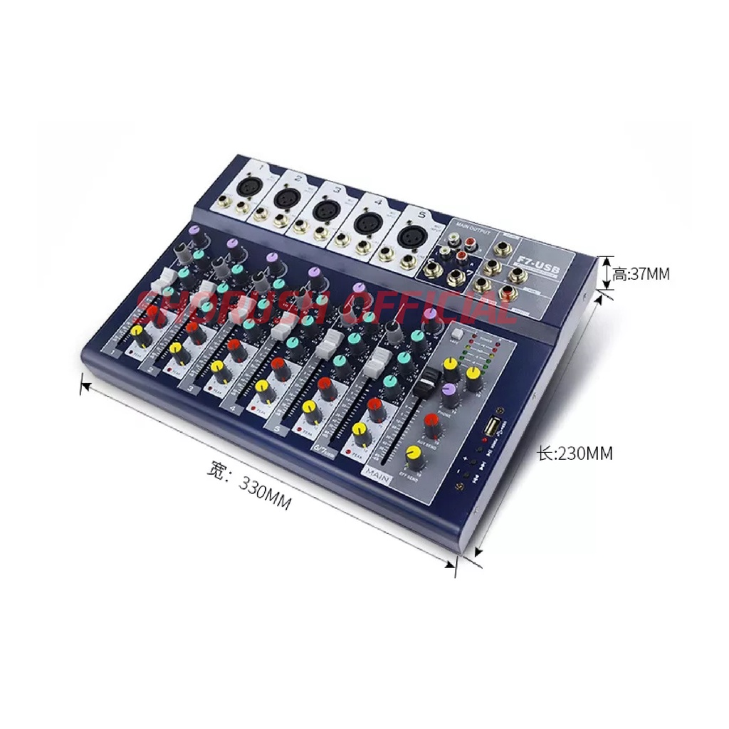 Mixer Shorush Audio 7 channel Bluetooth Usb Profesional