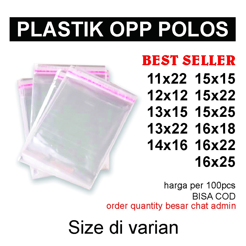 Plastik OPP / Plastik Seal / Plastik Lem / Plastik OPP Baju / Plastik OPP Makanan