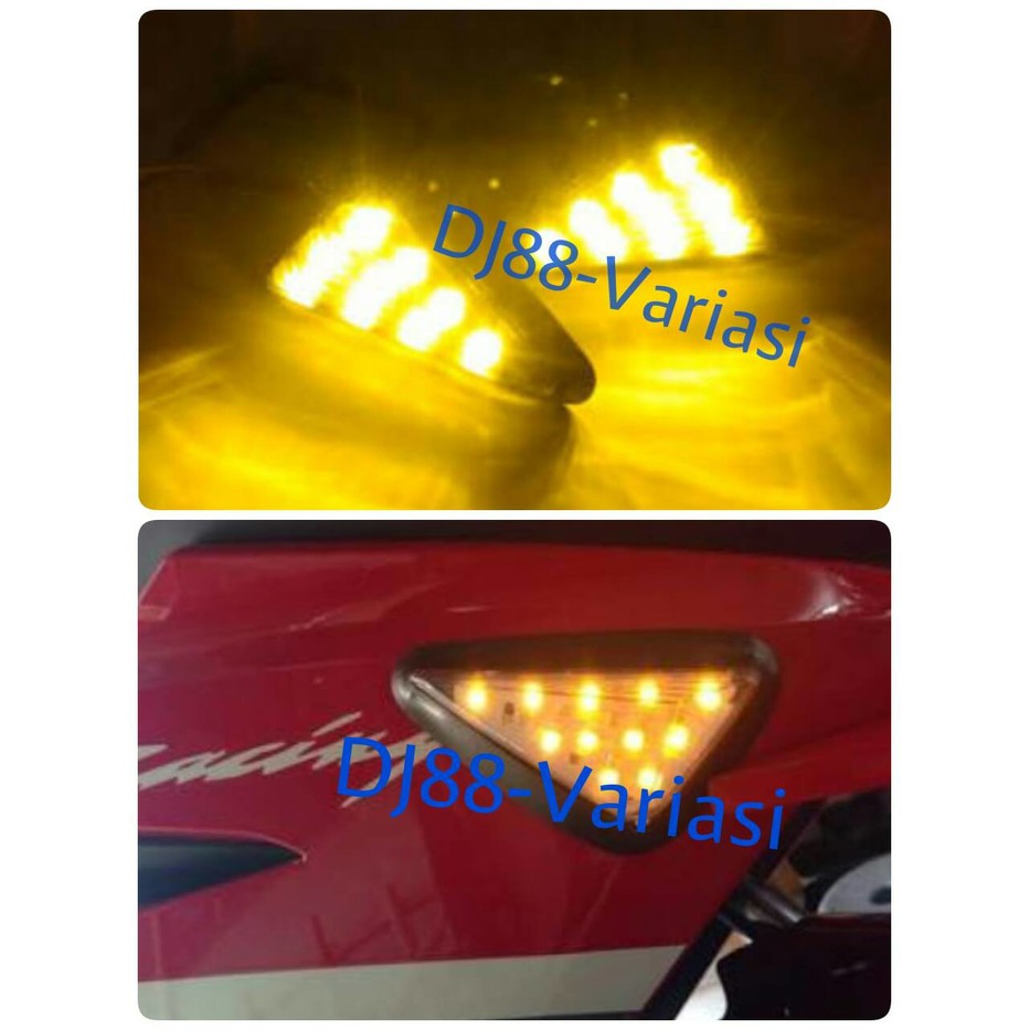 sein led sen segitiga lampu tempel r15 r25 mt25 ninja250 new vixion