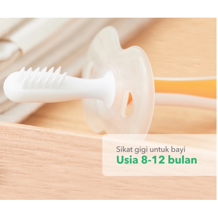 Pigeon Baby Training Toothbrush Lesson 2 Orange Sikat Gigi Bayi Usia 8-12m+ Tooth Brush Pigeon WHS