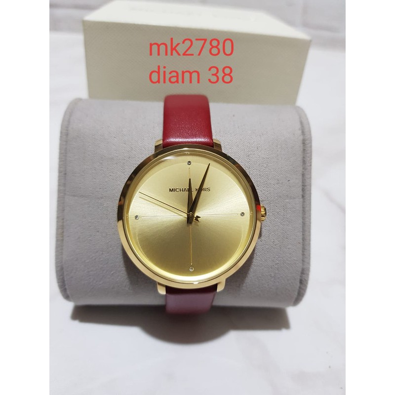 jam michael kors original leather watch mk2780 red