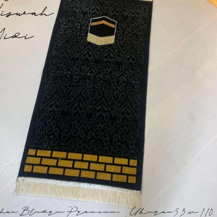 Baru SAJADAH TURKI HITAM KISWAH  UKURAN SEDANG ,,