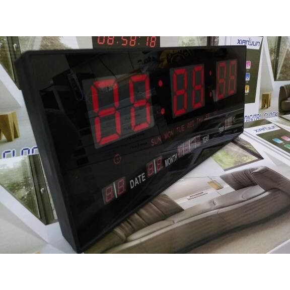 Best Seller! Jam Dinding Digital LED Meja LED Clock 3615 Merah Terbatas!