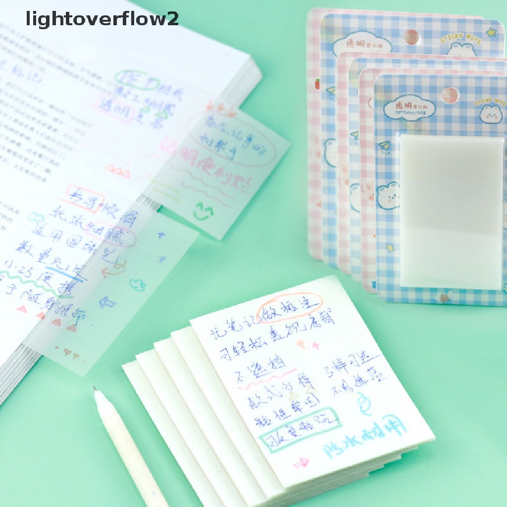 (lightoverflow2) Sticky notes / Memo Transparan Dengan Stiker Gosok