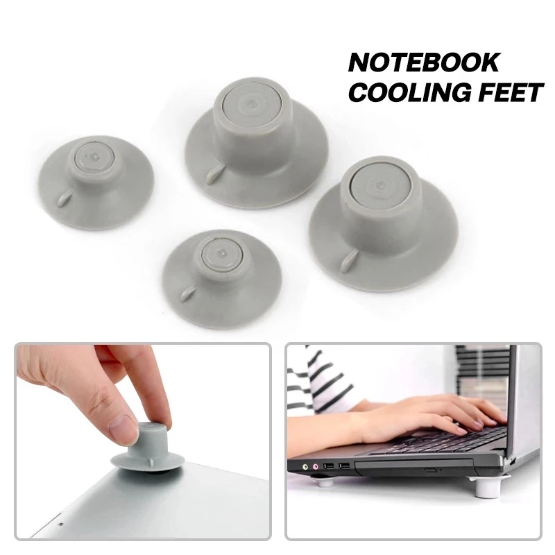 4pcs / Set Bracket Kaki Exhaust Pad Non slip Penghilang Lelah Untuk Laptop Notebook Komputer