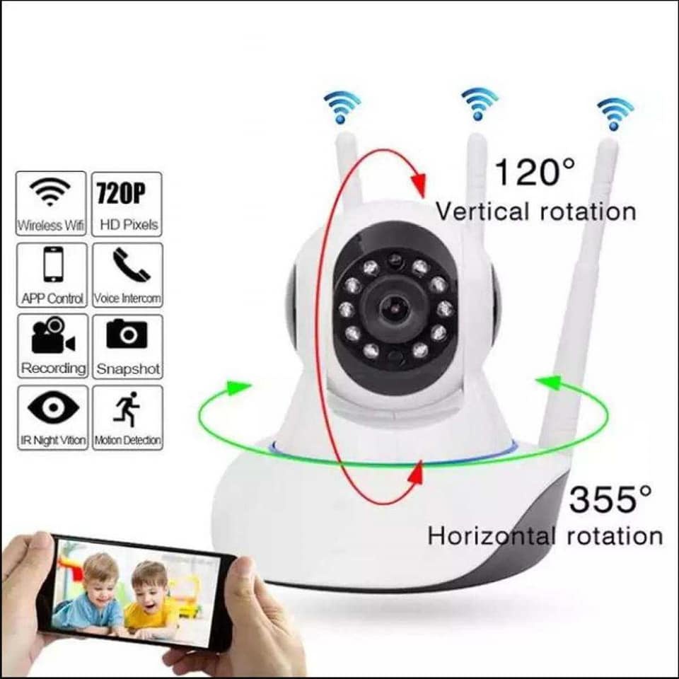 IP Kamera CCTV V380 PRO 3 antena Wireless IP Camera HD 1080P