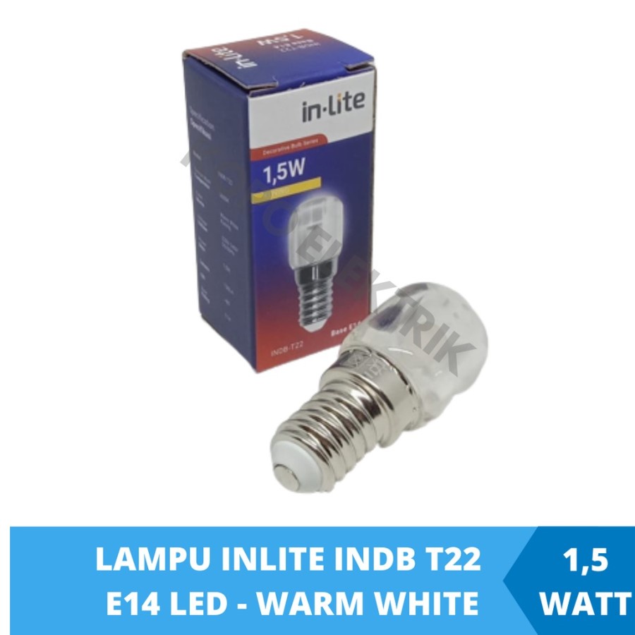 Barangunik2021 -In-Lite LED Lampu Decoration bulb E14 1,5 watt / 1,5 W INDB-T22/ Bohlam lampu in-lite 1.5watt Fitting E14