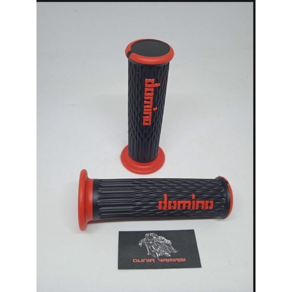 HANDGRIP/HANPAT DOMINO KARET EMPUK MODEL JARING,UNIVERSAL SEMUA MOTOR (merah)