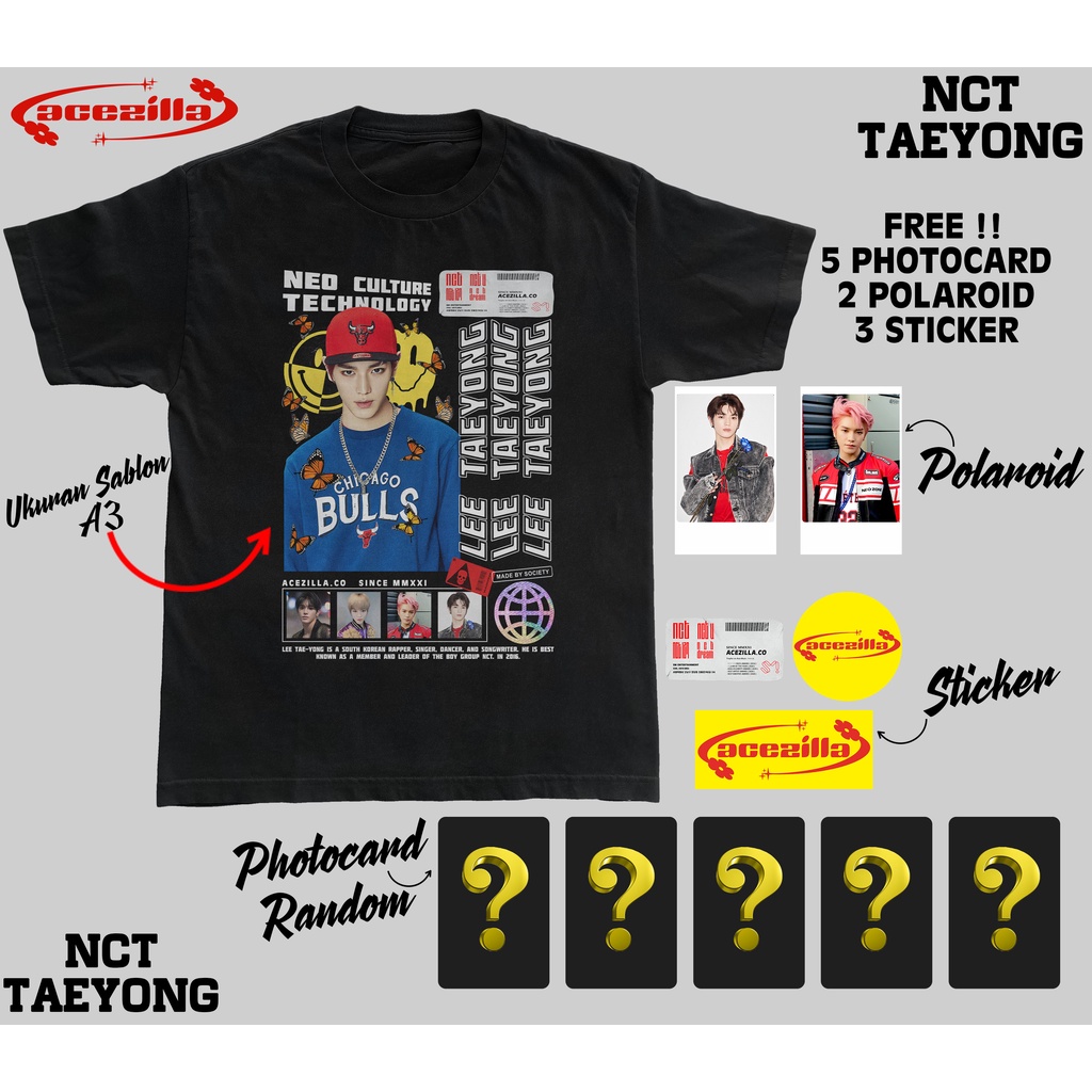 Kaos Taeyong NCT Super M Kpop Vintage Unisex Streetwear T Shirt
