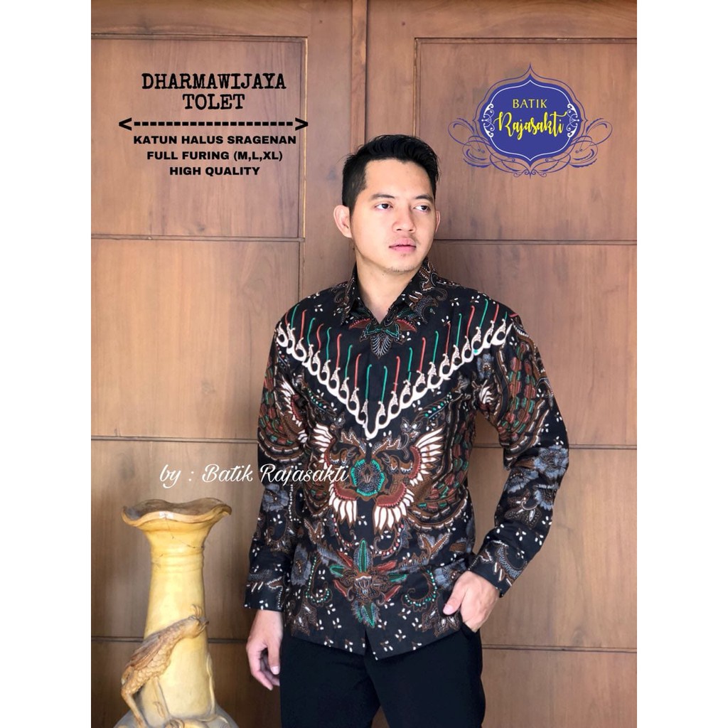 DHARMAWIJAYA TOLET RAJASAKTI KEMEJA BATIK SOLO PRIA LENGAN PANJANG LAPIS FURING ATASAN BATIK PREMIUM MODERN KATUN HALUS BAHUWIRYA  BANAMITRA BANAMITRA PUTIH BANGSAWAN BAYU PUTRA BERLIAN BIRU BHARATAYUDA BIMASENA BIRENDRA BIRU INDAH BRAHMAKERTA BRAHMAKERTA