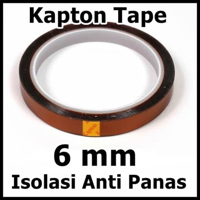 Original Kapton Tape Selotip Perekat Isolasi Anti Panas 6mm 6 mm 0.6cm