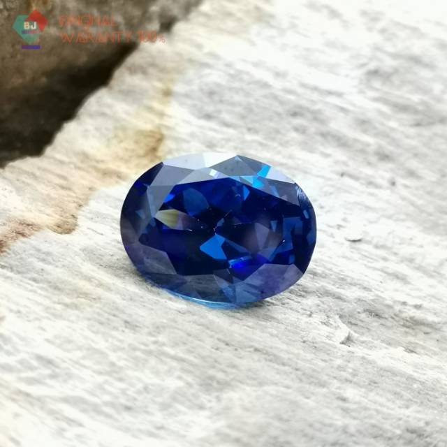 ( Original ) Premium Blue Cubic Zirconia Safir Color Super Quality Kristal bukan kaca atau glass