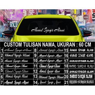 Stiker Mobil Cutting Sticker Body Dan Kaca Mobil Nama Custom