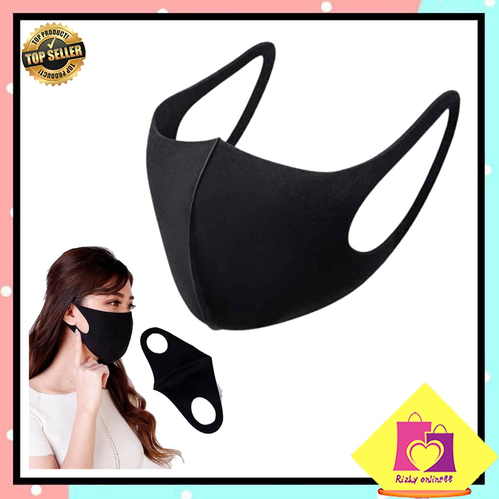 Rizkyonline88 masker kain polos bahan scuba bisa dicuci jual ecer dan grosir