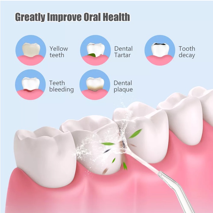 Floss Gigi Elektrik Pembersih Karang Gigi Dental Flosser USB Charge