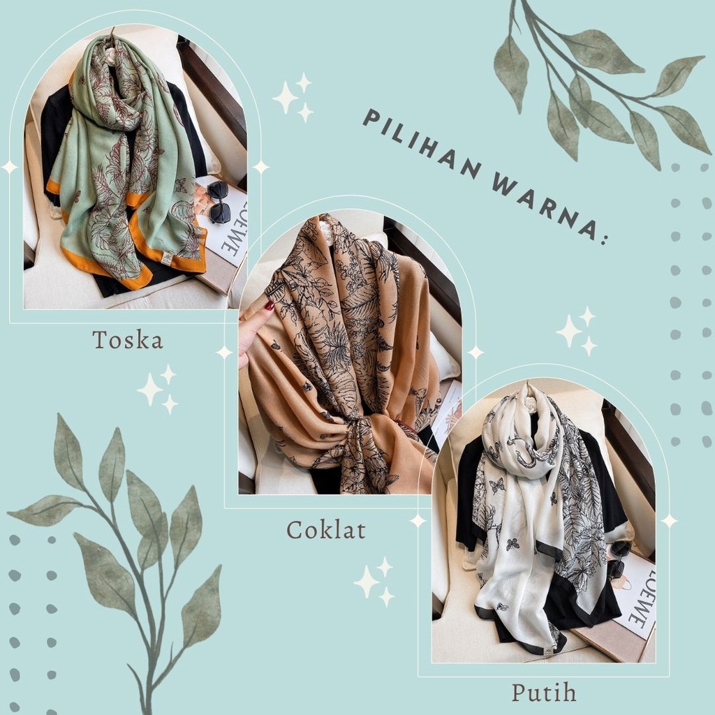 Pashmina Lebar Modern High Quality Import Scarf Korea Halus Lembut Hijab Simple Kerudung Lebar Bagus-4