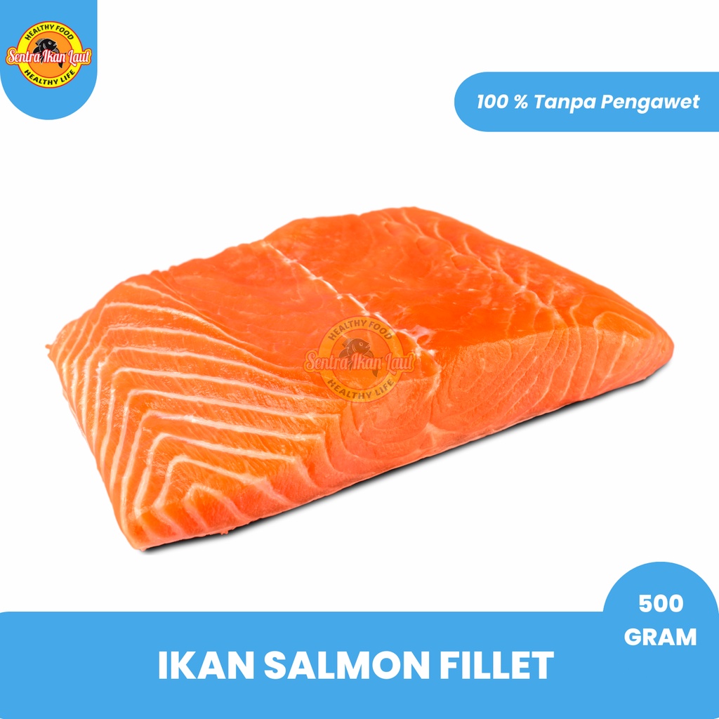 

Salmon Fillet Premium 500 Gram Beku Seafood Frozen