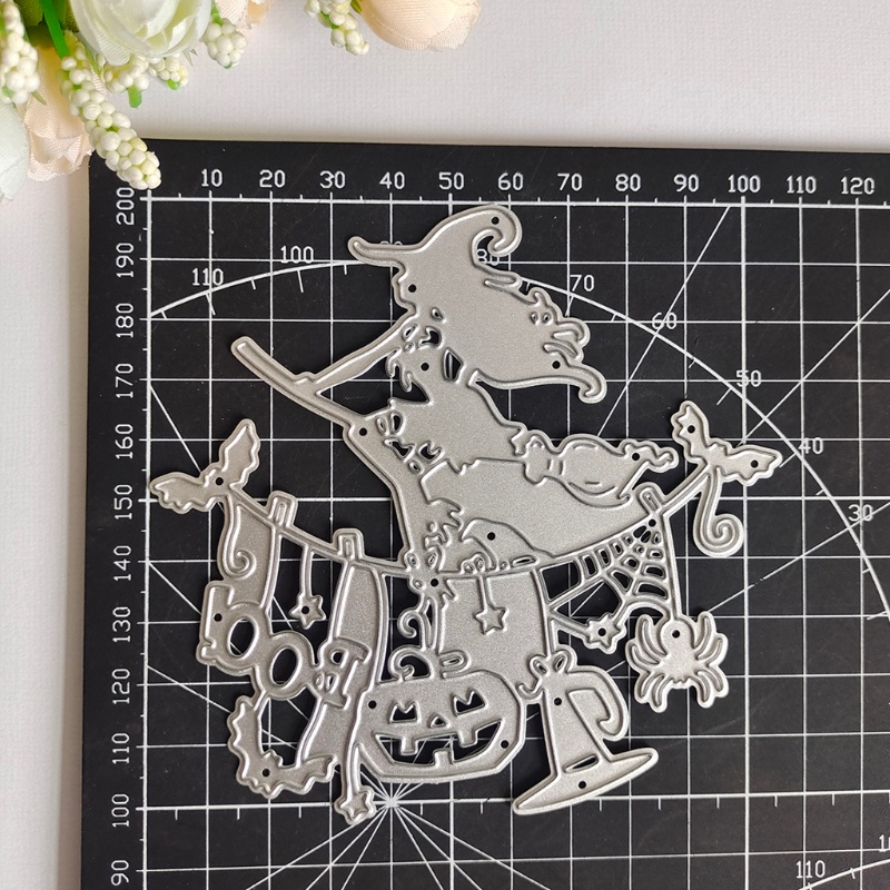 Cetakan Stensil Cutting Dies Motif Halloween Bahan Metal Untuk Scrapbook / Craft DIY / Kartu