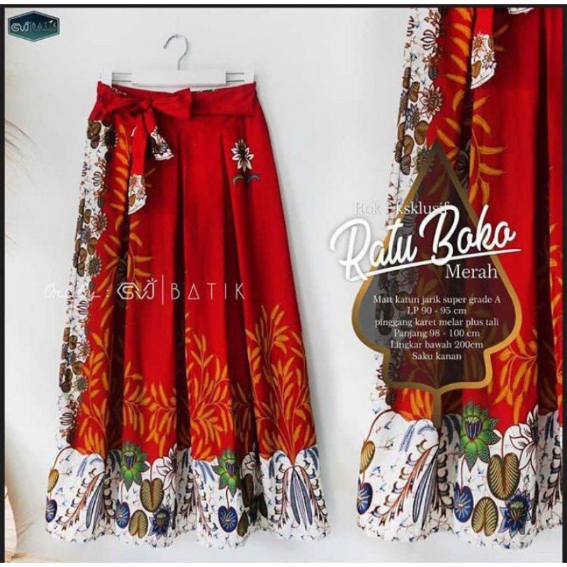 maxi Skirt Rok Batik Panjang Terbaru Klok Payung Klasik Modern