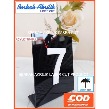 akrilik no meja acrylic tahan air hurup timbul