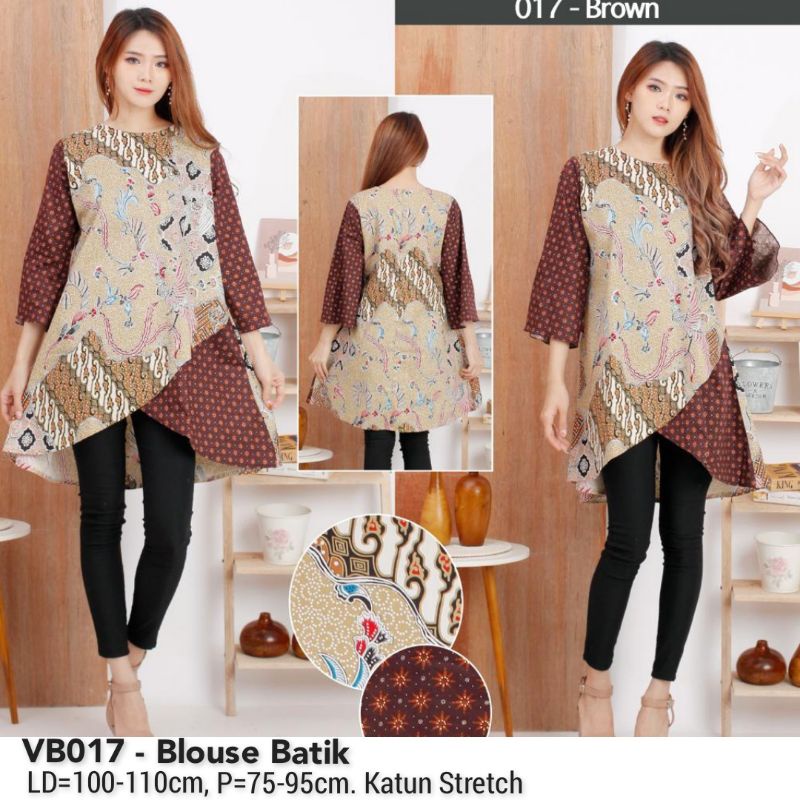 BLOUSE BATIK VIRA ATASAN KERJA KANTOR WANITA MURAH 017 BAJU CEWEK CANTIK MODIS