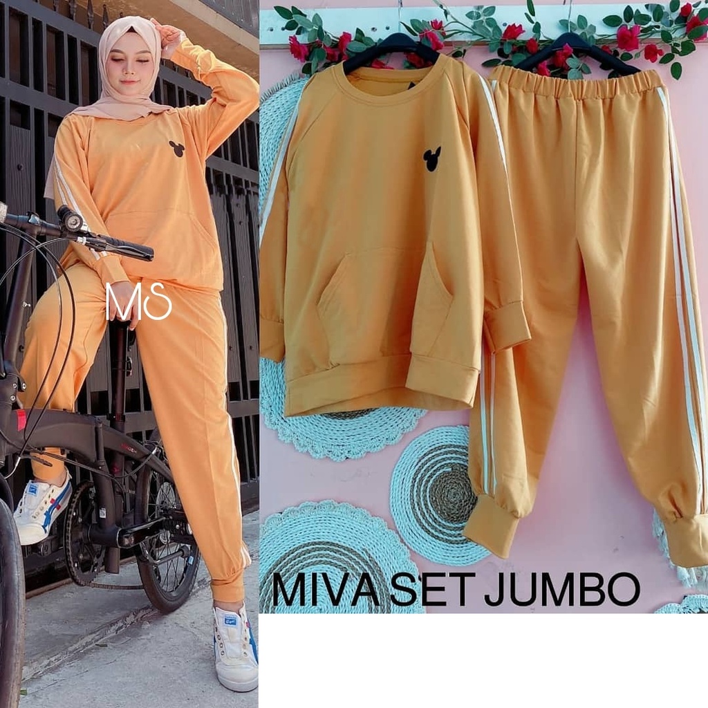 Setelan training olahraga wanita murah / Set Miva / setcel jogging senam terbaru/ set baju muslim AG