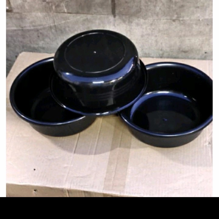 Baskom Bulat plastik - Besek - Baskom Hitam 10 inch KMP Mutiara
