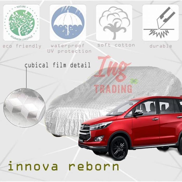 Cover Sarung Mobil INNOVA Waterproof 3 Layer Protection - Perak