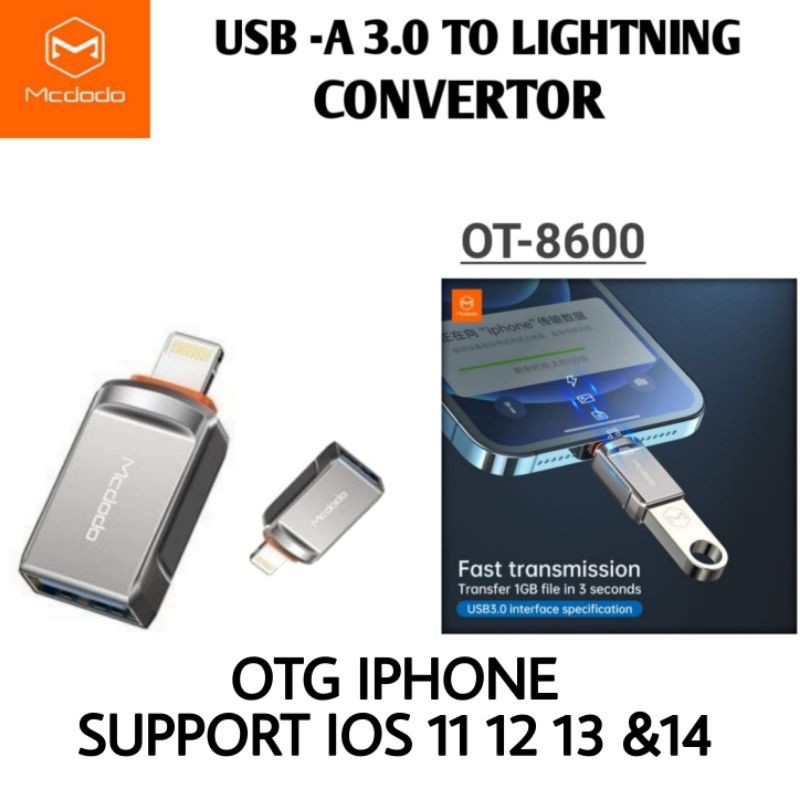 Mcdodo OTG iPhone To Flash Drive UBS A Untuk Pindah Data iPhone