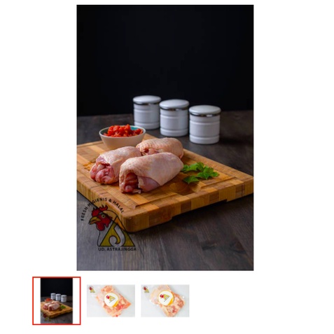 

fillet paha ayam DENGAN KULIT tanpa tulang boneless paha 1KG