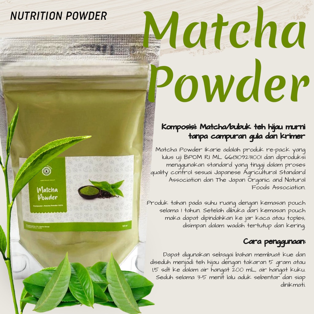 

Teh Hijau Bubuk / Matcha Powder Ikarie Organic 50 gram