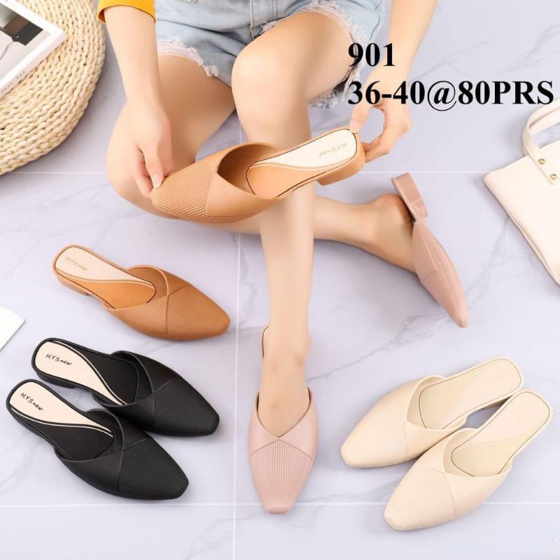 Sepatu slop wanita karet lentur empuk 901