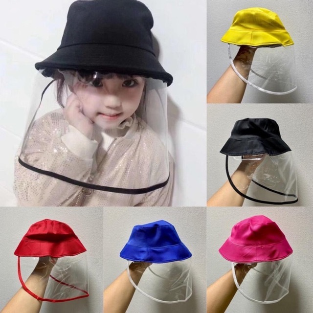 TOPI BUCKET ANTI CORONA ANAK / TOPI FACE SHIELD ANAK / FACE SHIELD ANAK/FACE SHIELD DEWASA/TOPI MIKA