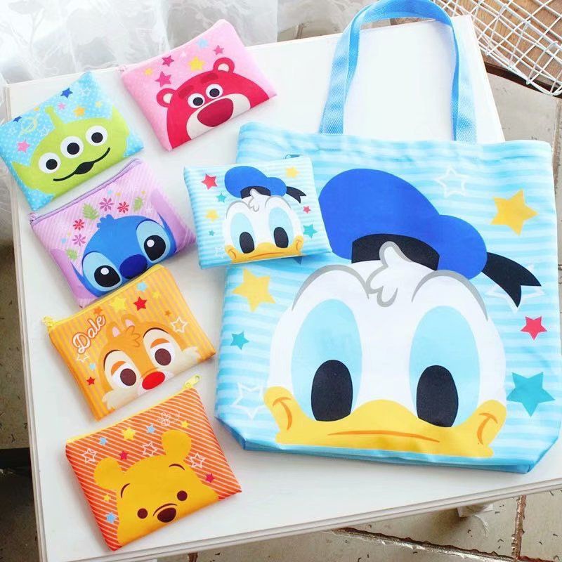 KANTONG BELANJA STITCH LOTSO WINNIE DONALD DAISY DUCK WINNIE THE POOH CHIP DALE ALIEN TAS TOTE SHOPPING