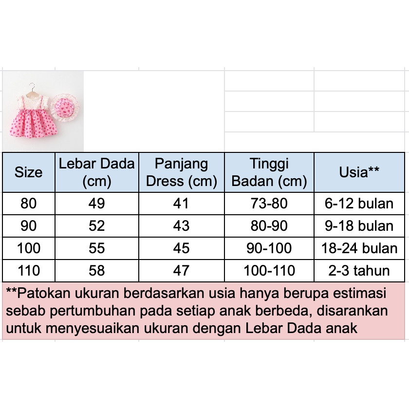 [eleypan.kids] Dress Anak BONUS TOPI IMPORT Quality Dress Summer Anak Terusan Tanpa Lengan Impor