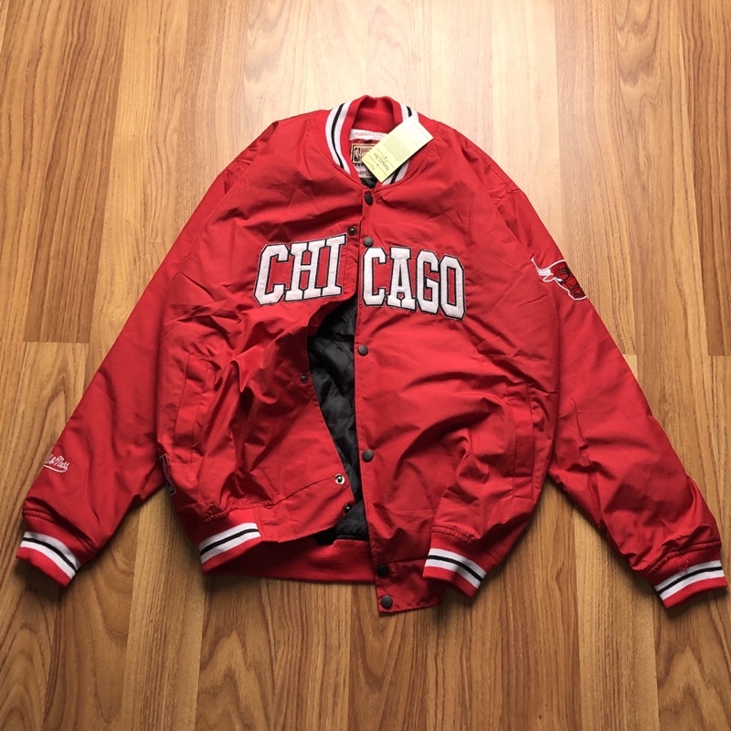 JAKET BOMBER VARSITY - CHICAGO MERAH FULLTAG JACKET BASEBALL COACH MIRROR ORIGINAL