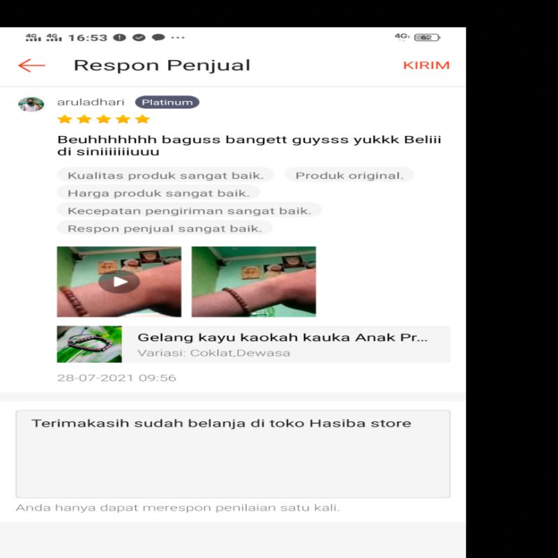 Gelang kayu kaukah koka asli Termurah piramid Kincong/Layang