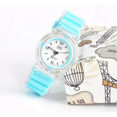 Jam Tangan Wanita Sporty Q&amp;Q Angka Strap Jelly Transparan Small Size