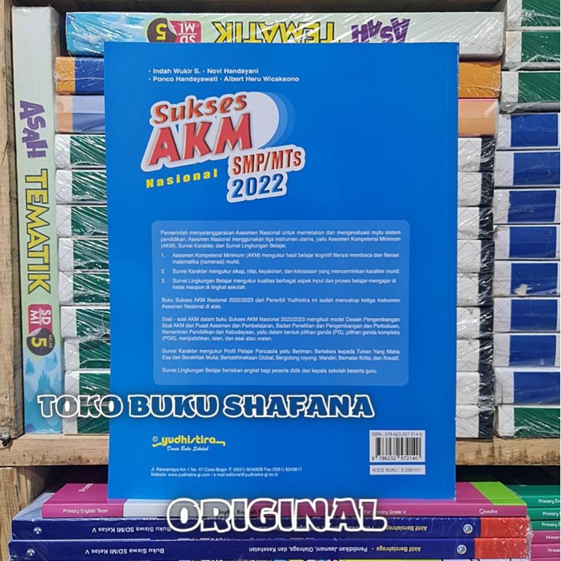 BUKU SUKSES AKM NASIONAL YUDHISTIRA SMP 2022 DILENGKAPI KUNCI JAWABAN