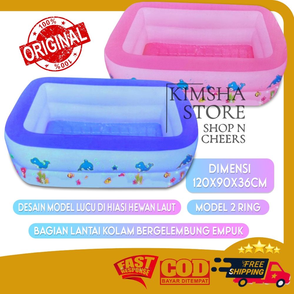 Sainteve Rectangle Crystal Pool 120cm Kolam Bak Mandi Balon Renang Karet Petak Anak Alas Empuk Kotak