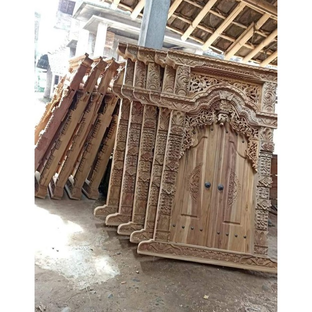 jendela ukir gebyok jawa kayu jati ukir jepara