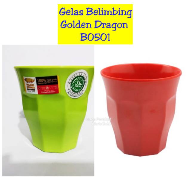 Golden Dragon Gelas Belimbing B0501 280ml Gelas Melamine Gelas Minum
