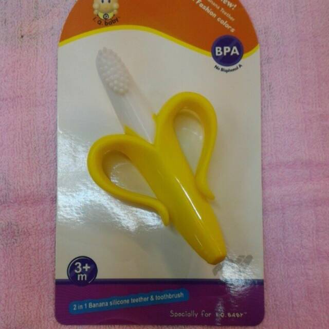 IQ BABY 2in1 silicone teether &amp; toothbrush banana