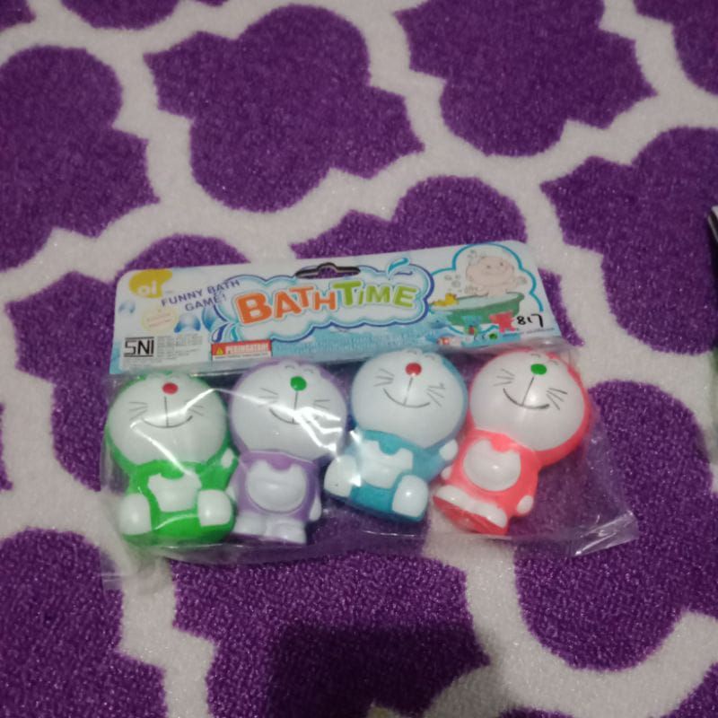mainan bathtime doraemon set_mainan bayi_mainan karet bunyi