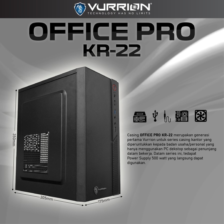 Vurrion Office Pro KR22 - Micro Atx PSU 500Watt