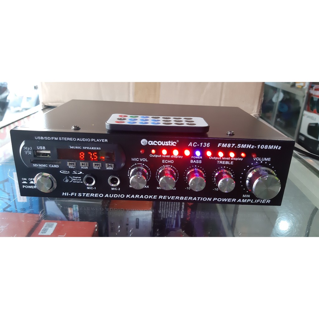 Jual DIGITAL POWER AMPLIFIER KARAOKE.USB.MP3.RADIO ACOUSTIC AC136 220V